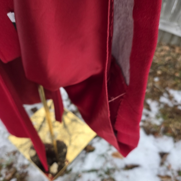 Vintage Long Red 100% Wool Coat Double-Breasted Utilitarian Corpcore Medium - Picture 16 of 16